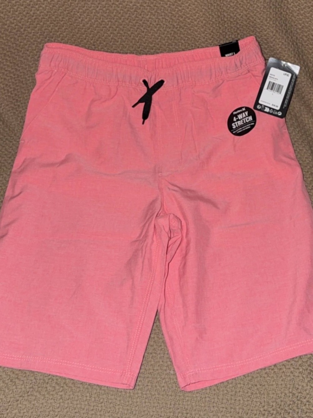 Hurley boys Coral Pink Stretch Drawstring Shorts